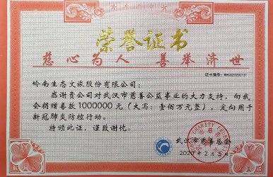 利博官网股份向武汉市慈善总会捐赠人民币100万元